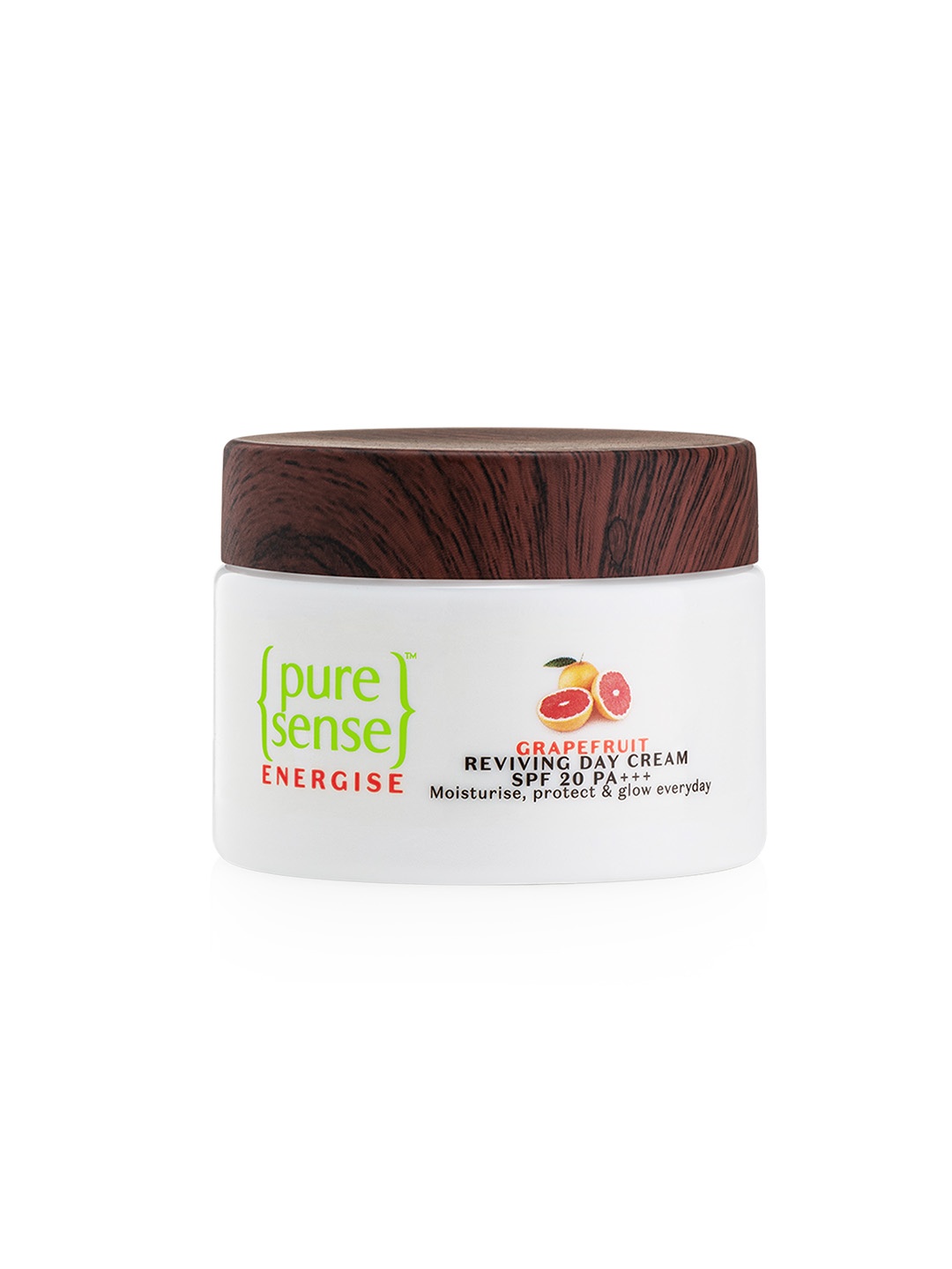 

Pure Sense Grapefruit Reviving Day Cream SPF 20+++ Vit C & Niacinamide Moisturiser 50g, Transparent