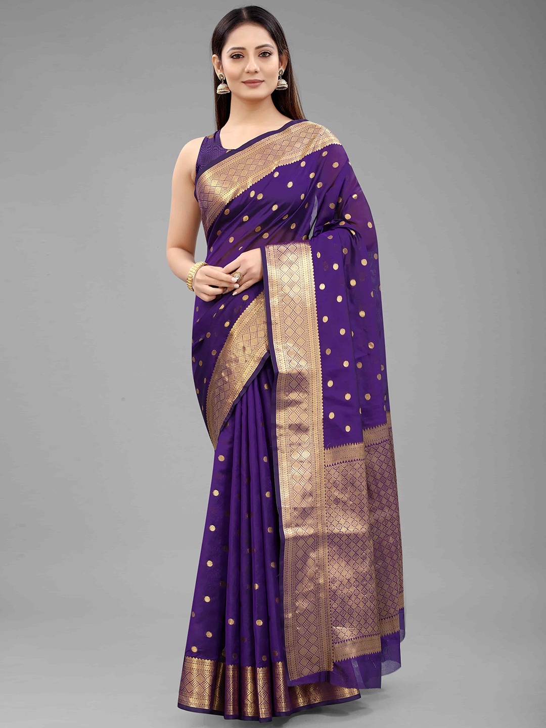 

Silk Land Gold & Blue Woven Design Kanjeevaram Saree