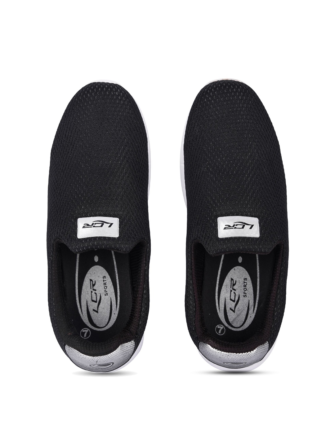

Lancer Men Black & White Mesh Running Non-Marking Shoes