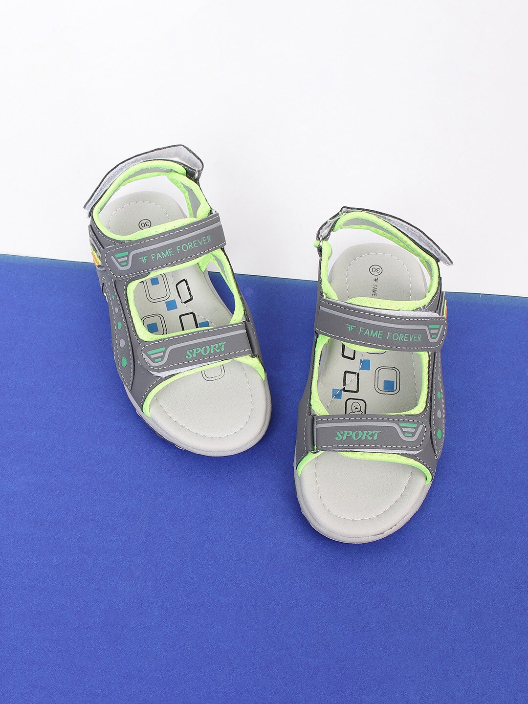 

Fame Forever by Lifestyle Boys Grey PU Comfort Sandals