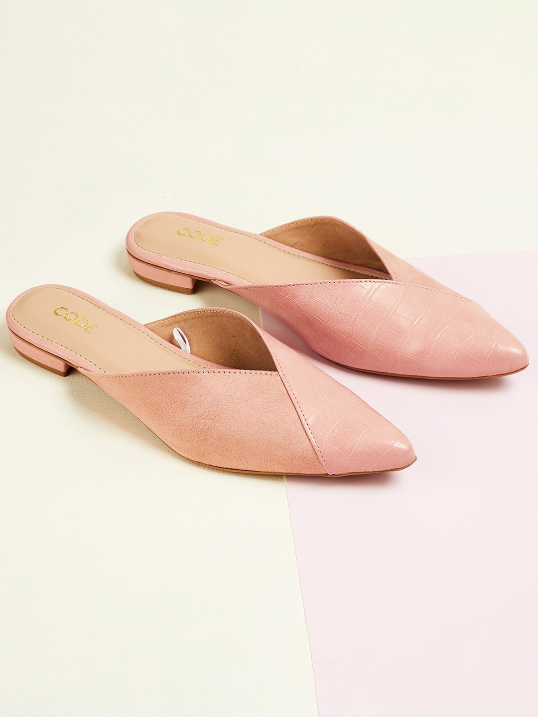 

CODE by Lifestyle Women Peach-Coloured Mules