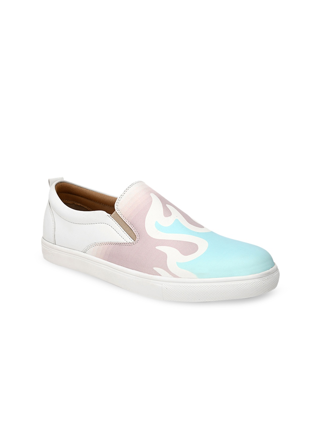 

San Frissco Men White Printed Slip-On Sneakers