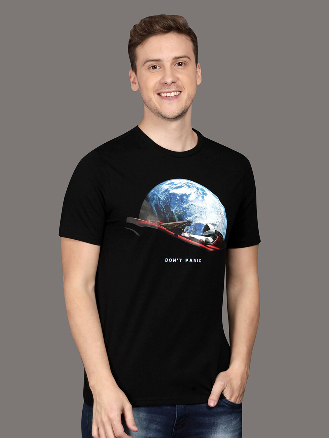 

Steenbok Men Black Printed Pure Cotton T-shirt