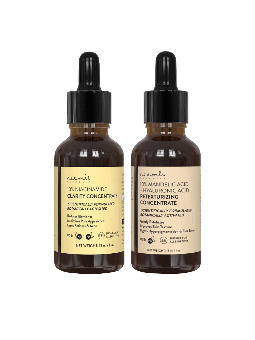 

Neemli Naturals Mandelic Acid Retexturizing & Niacinamide Clarity Face Serum, Beige