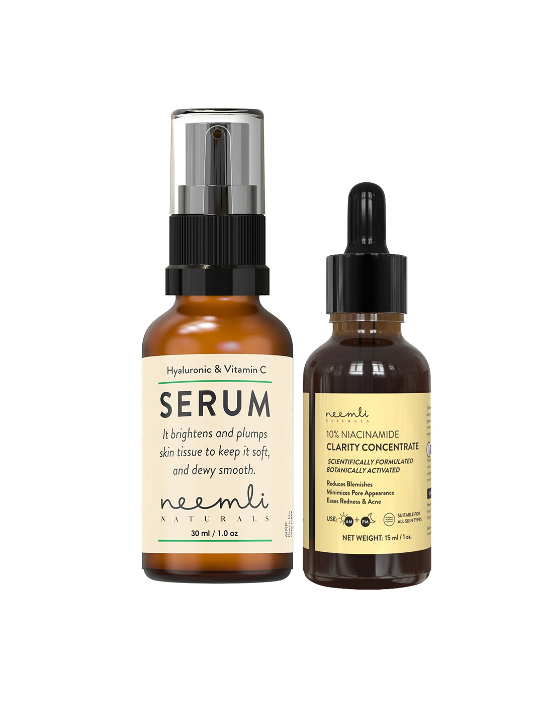 

Neemli Naturals Hyaluronic & Vitamin C - 10% Niacinamide Clarity Concentrate Face Serum, Cream