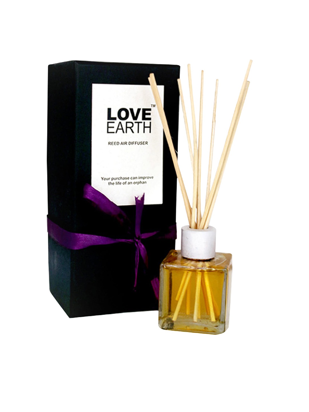 

LOVE EARTH Jasmine Essential Oil Reed Aroma Oil Diffuser, Yellow