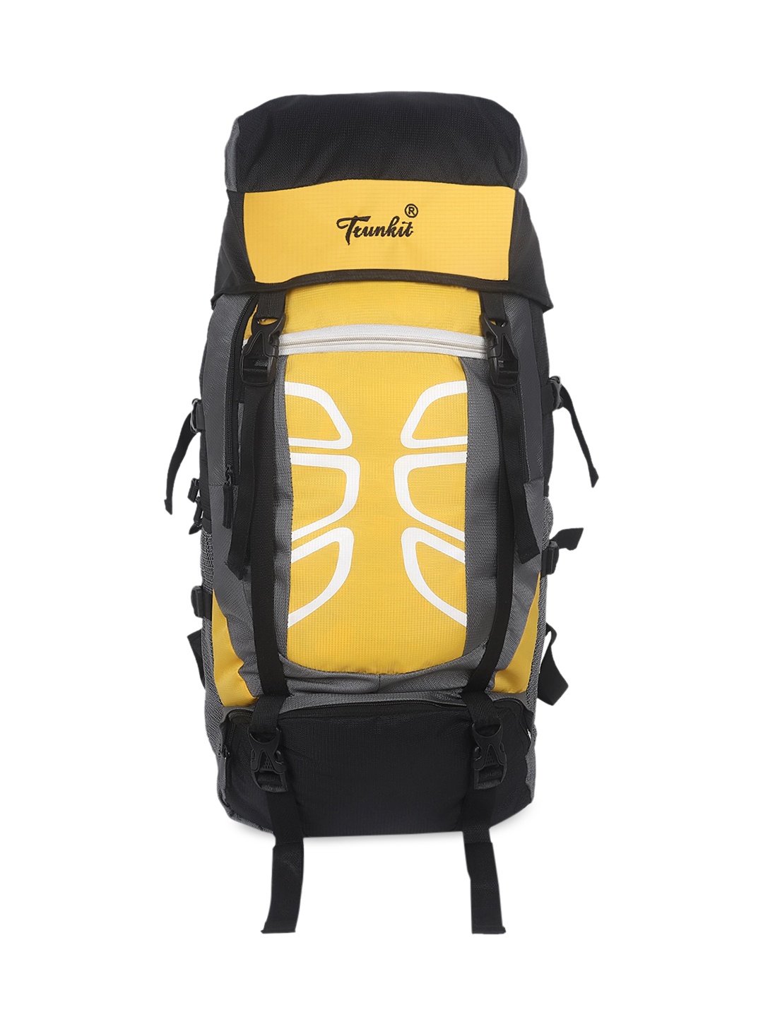 

TRUNKIT Yellow & Black Printed Trekking Hiking Rucksacks