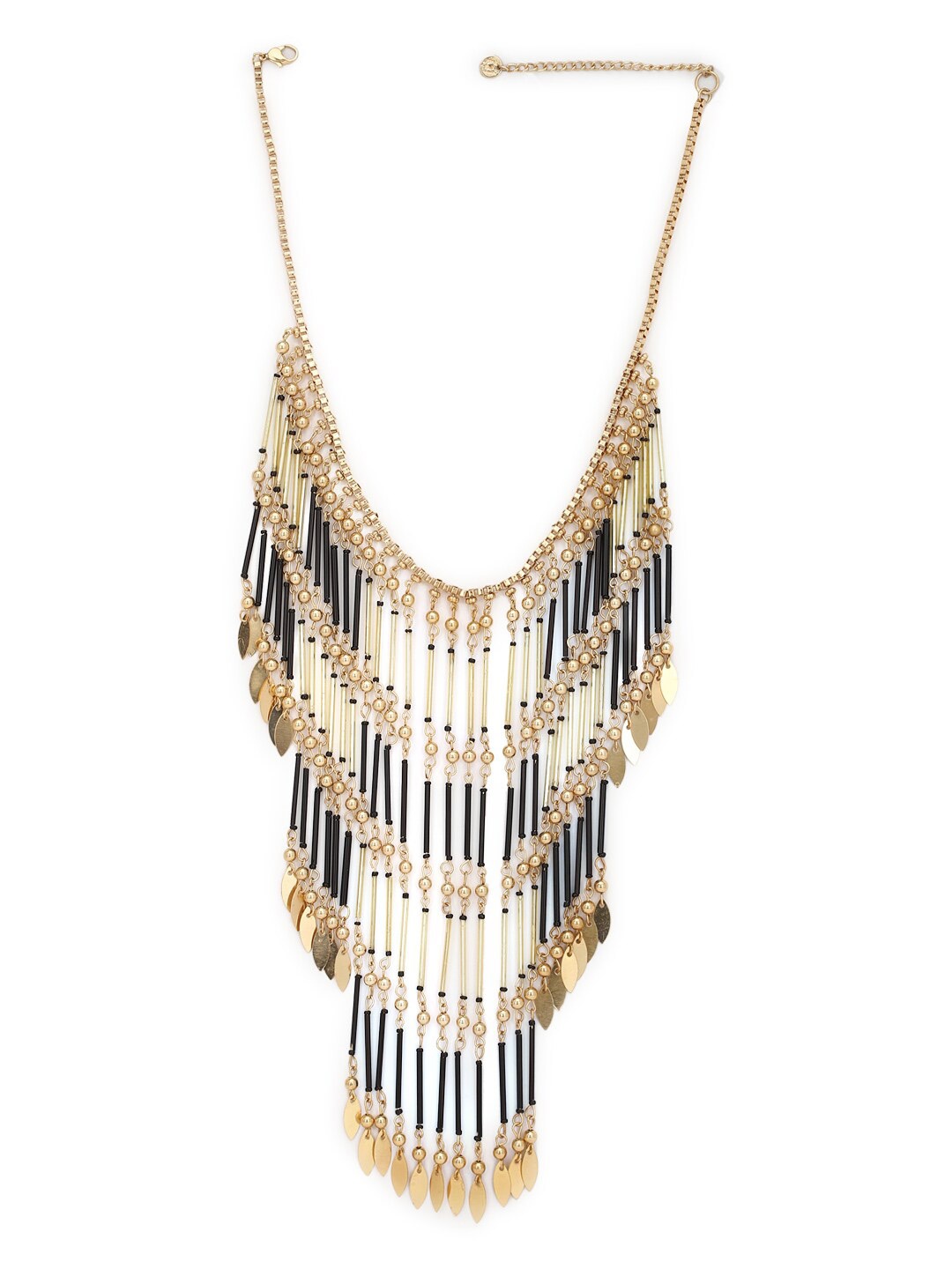 

FOREVER 21 Black & Gold-Toned Beaded Necklace