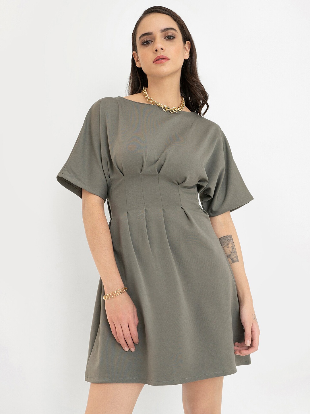 

CLOSETHOOK Women Green Solid Dress
