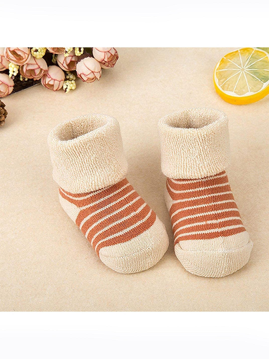 

SYGA Infant Kids Pack of 3 Patterned Cotton Knee-Length Socks, Red