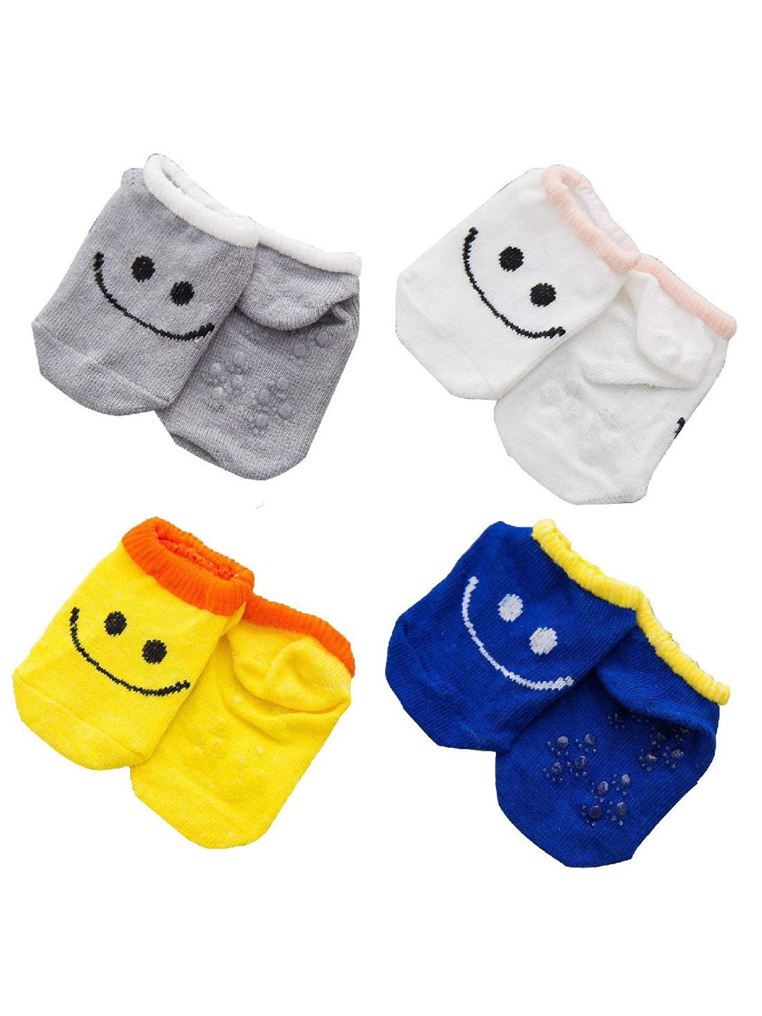 

SYGA Kids Set Of 4 Organic Cotton Ankle Length Socks, Grey