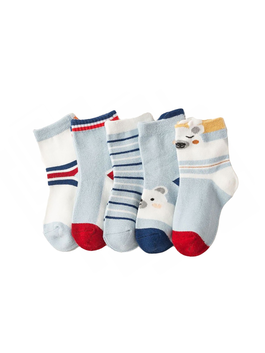 

SYGA Infant Pack Of 5 Multi-Coloured Organic Cotton Baby Socks