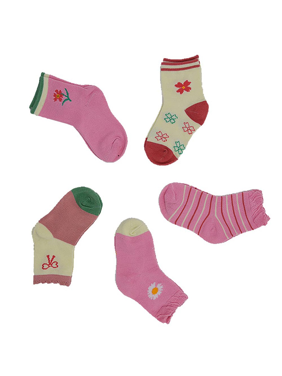 

SYGA Infant Kids Pack of 5 Patterned Cotton Knee-Length Socks, Na