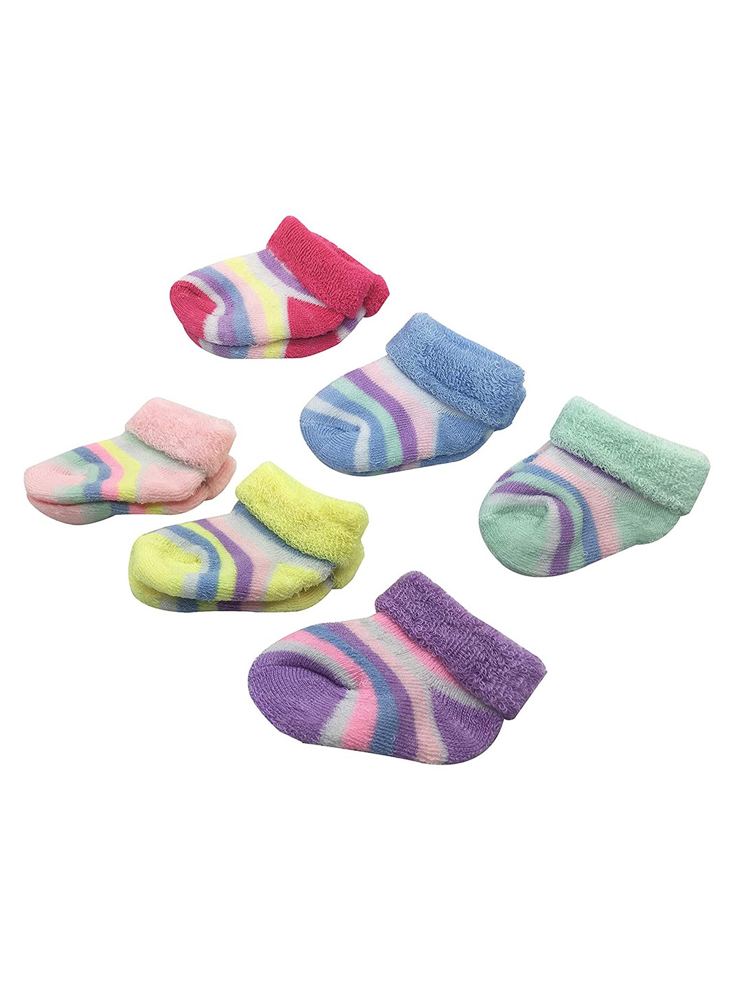 

SYGA Infant Kids Pack of 3 Patterned Cotton Knee-Length Socks, Blue