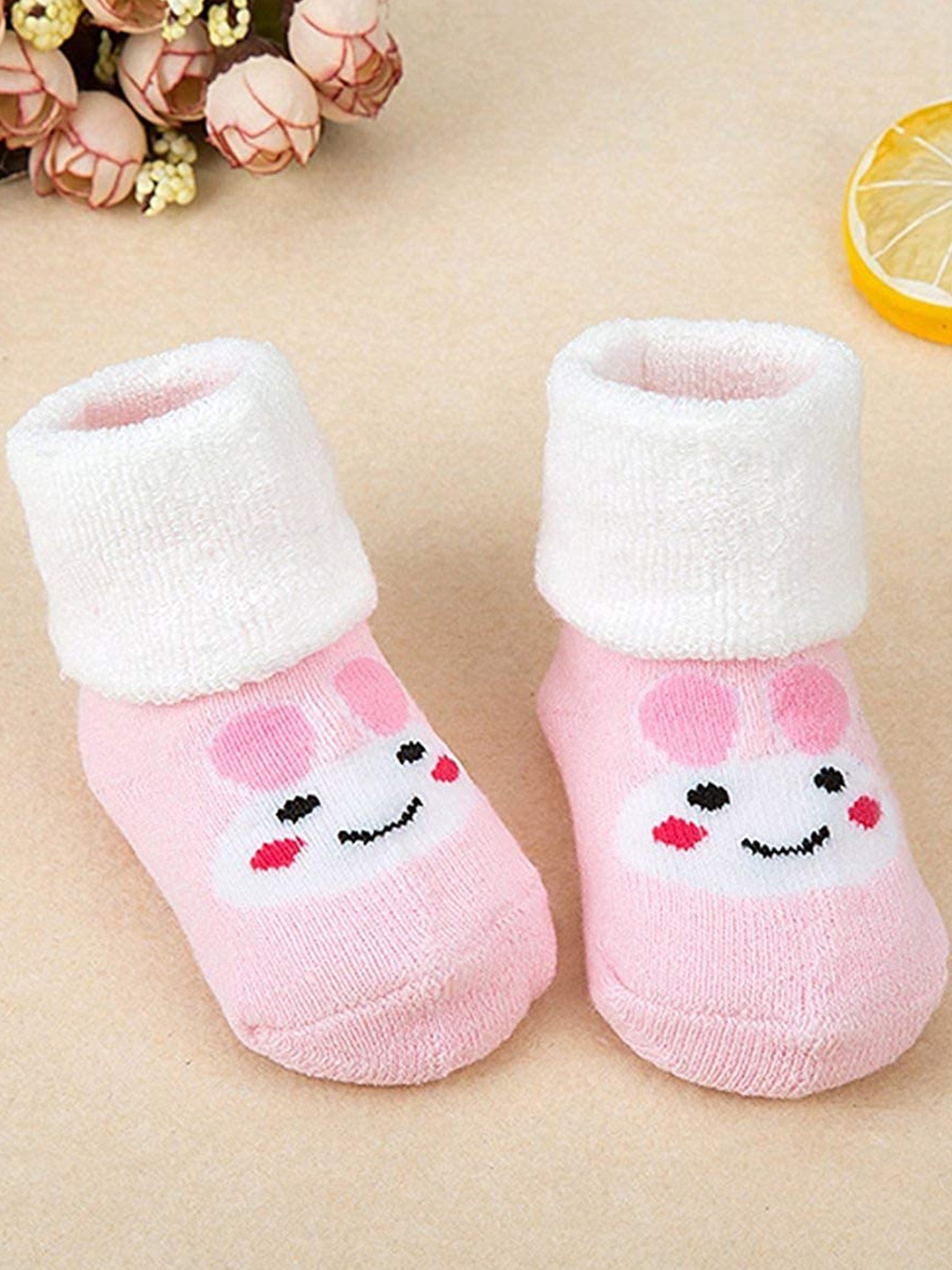 

SYGA Infant Kids Pack of 3 Patterned Cotton Socks, Pink