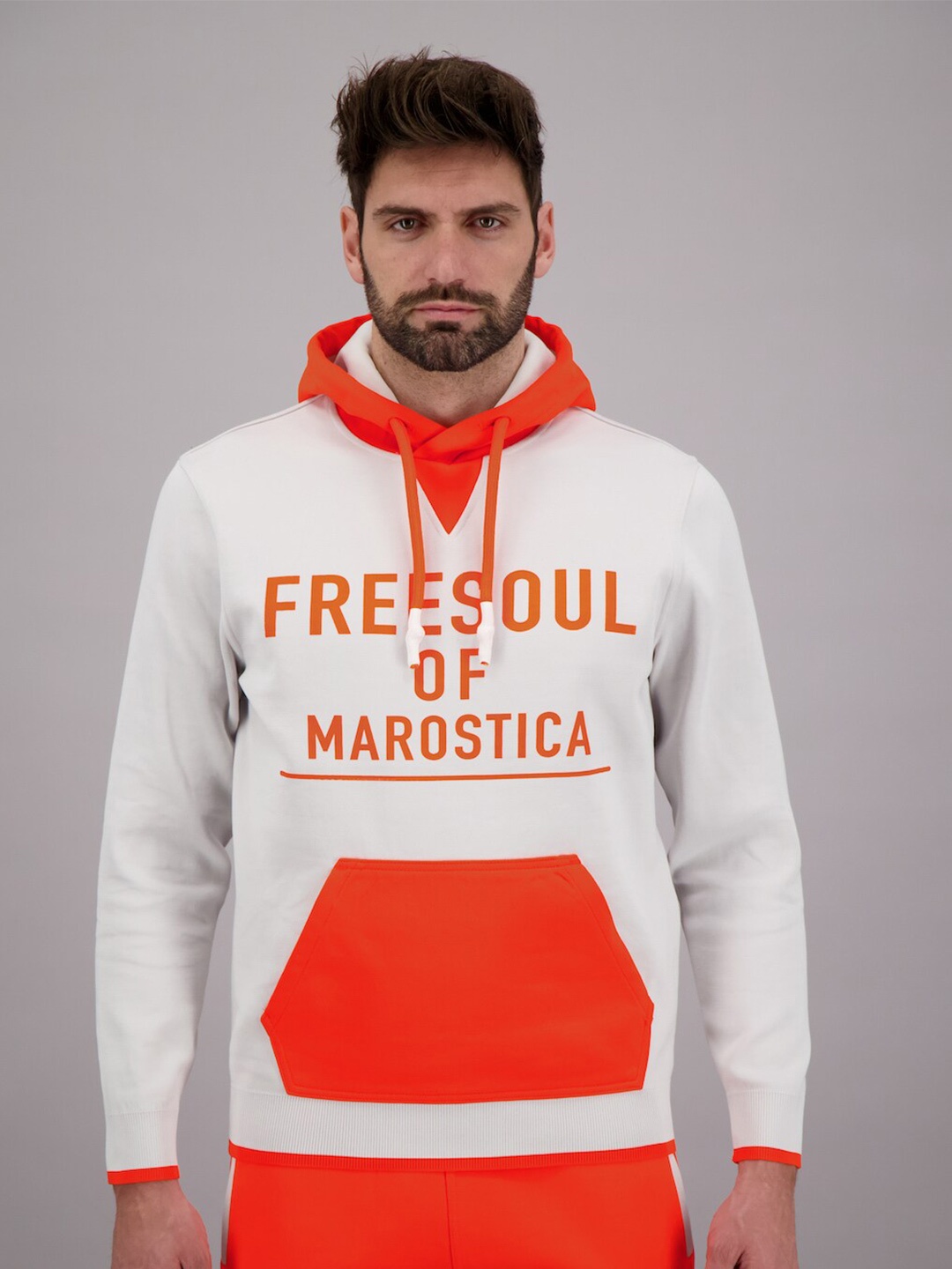 

FREESOUL Men White Printed Hooded Sweatshirt