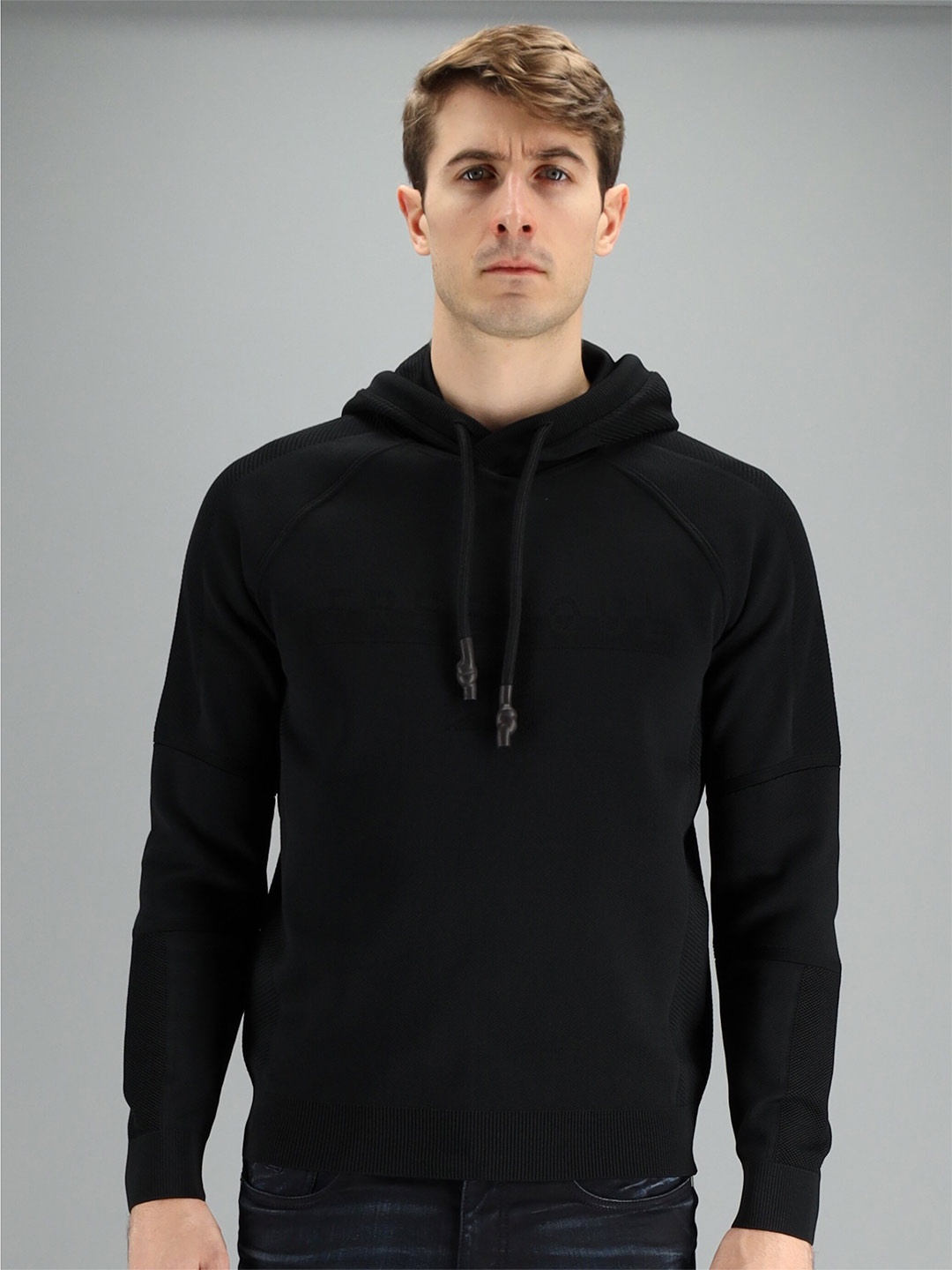 

FREESOUL Men Black Hooded Sweatshirt