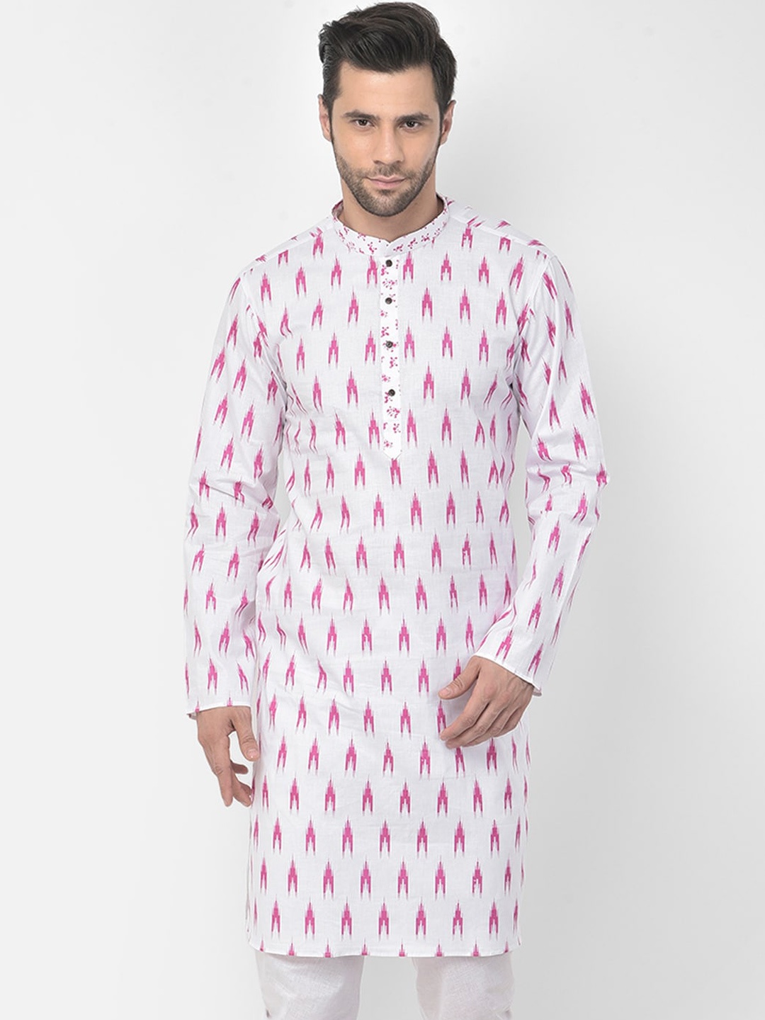 

DEYANN Men White Ethnic Motifs Kurta