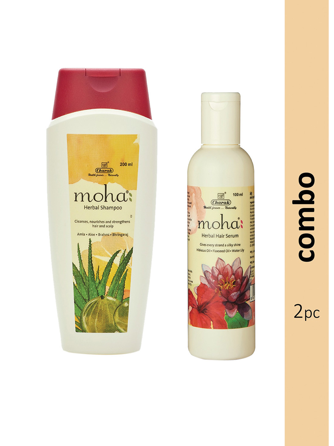 

moha Amla Herbal Shampoo 200 ml & Hair Serum 100 ml, Off white