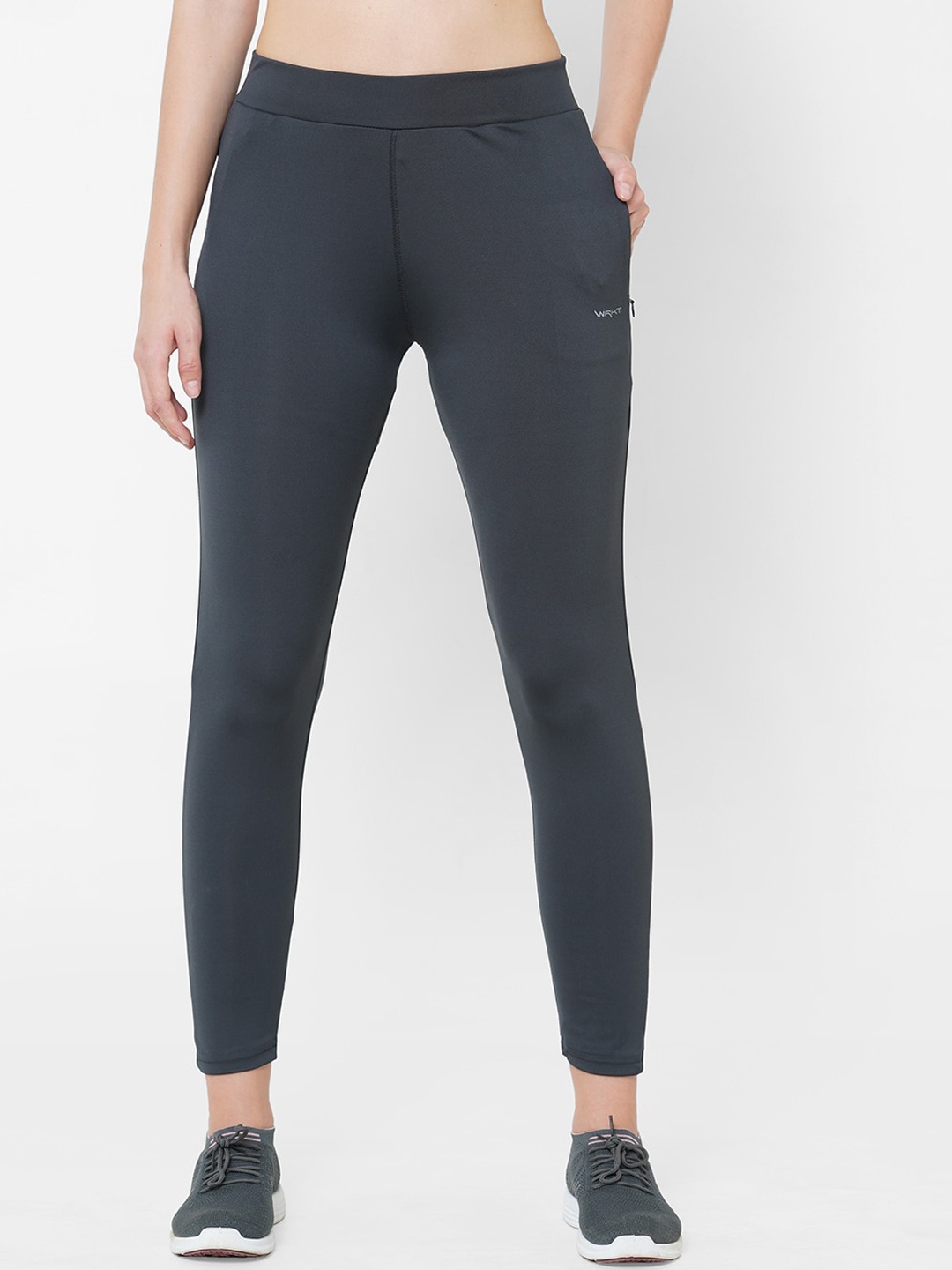 

Sweet Dreams Women Plus Size Charcoal Grey Solid Workout Tights