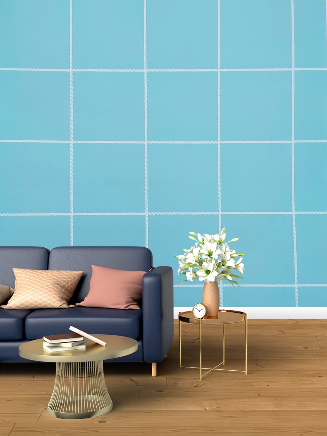 

Jaamso Royals Blue & White Checked Wallpaper