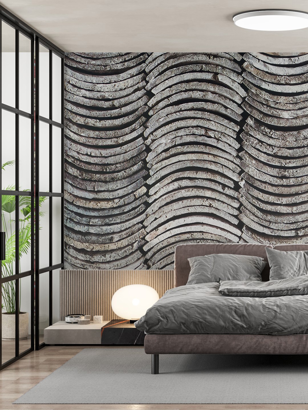 

Jaamso Royals Grey & Black Brick Pattern Wallpaper