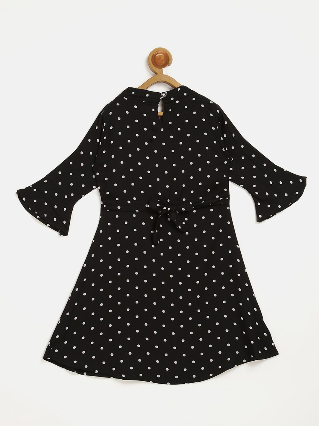 

V2 Value & Variety Girls Black Polka Dot Printed Peplum Dress