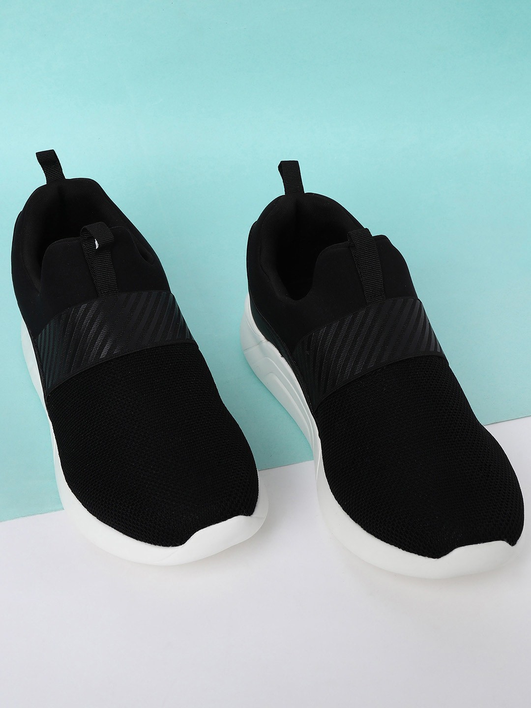 

Forca by Lifestyle Men Black Woven Design Slip-On Sneakers