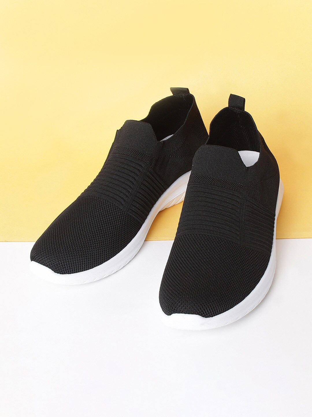 

Forca by Lifestyle Men Black Woven Design Slip-On Sneakers