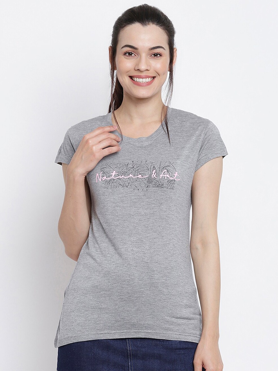 

Her Grace Grey Print Top