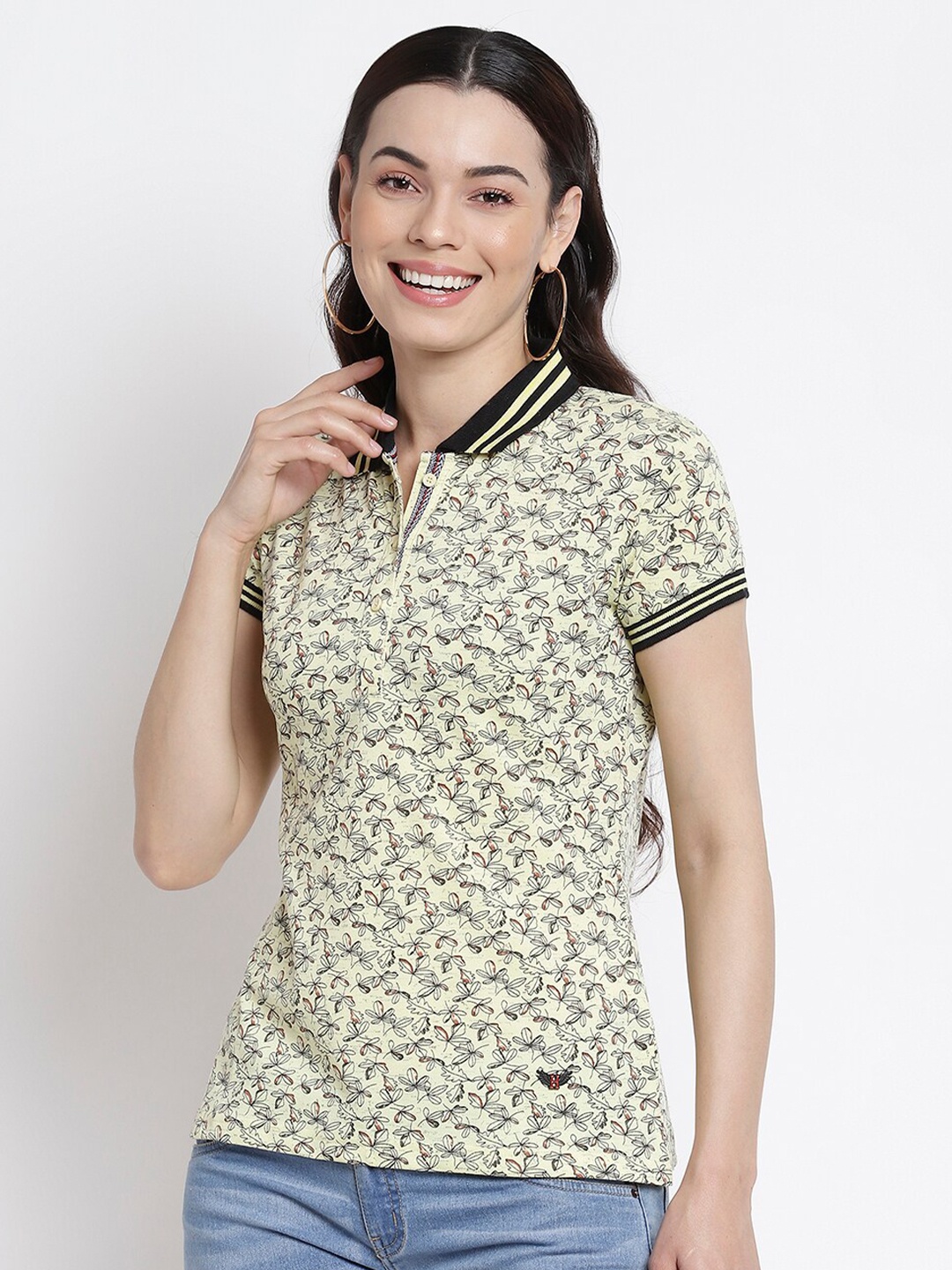 

Her Grace Lime Green Floral Print Top