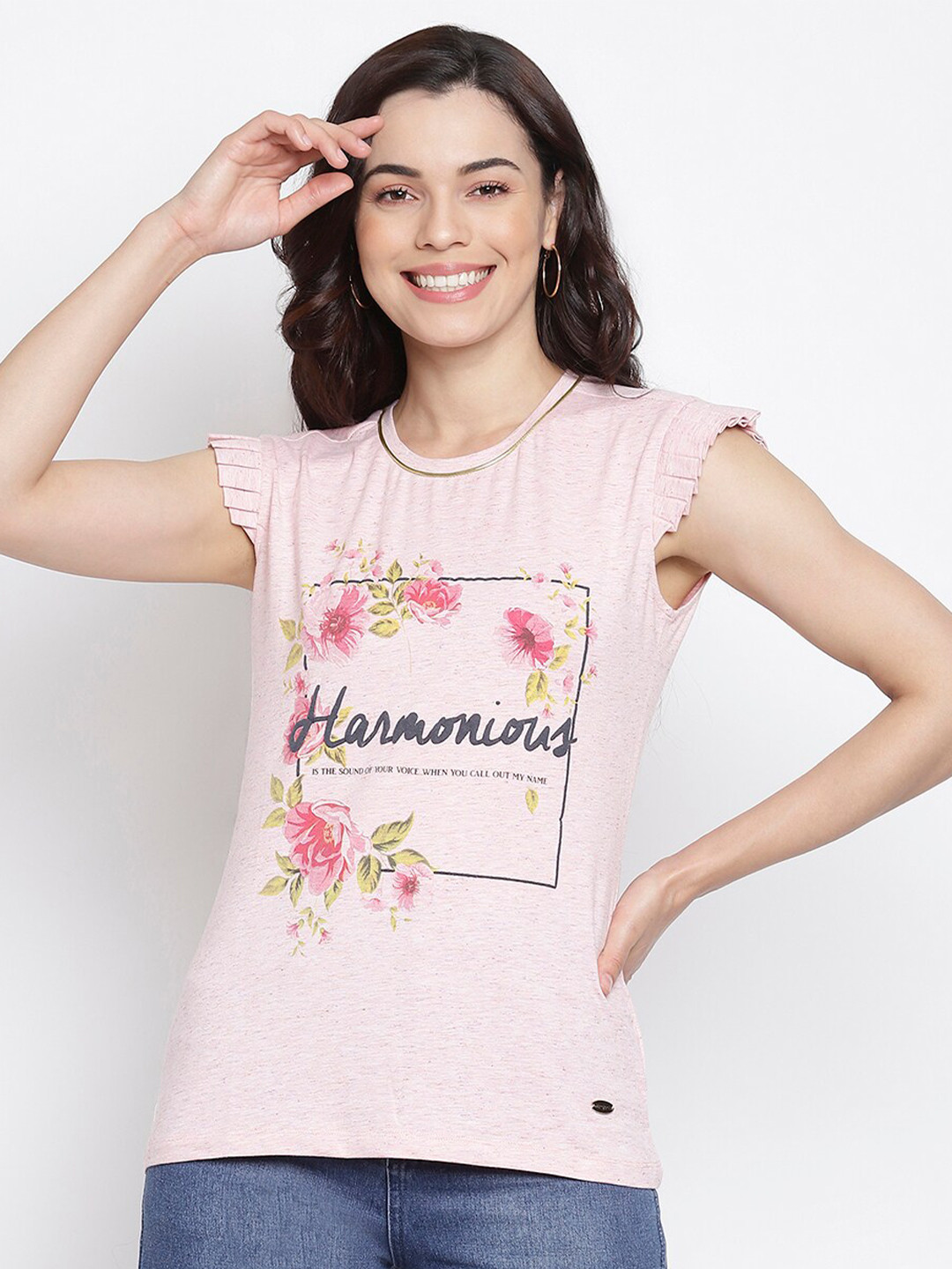 

Her Grace Pink Floral Print Top