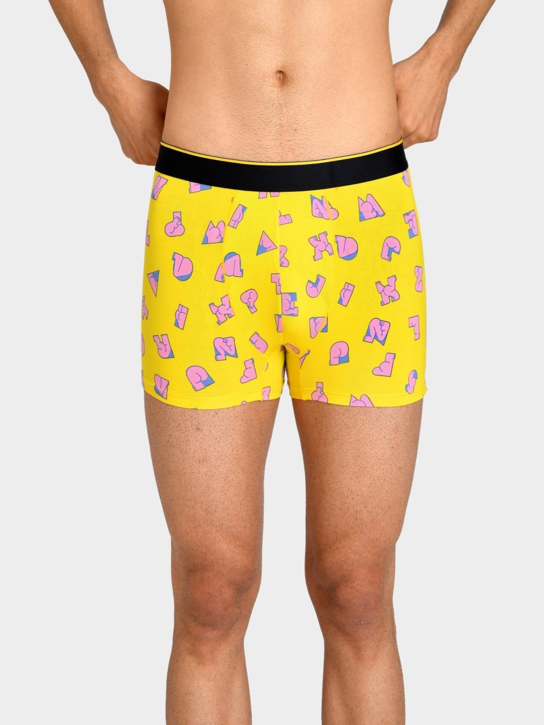 

Bummer Men Printed Micro Modal Alphabutt Trunk TRAB01S, Yellow