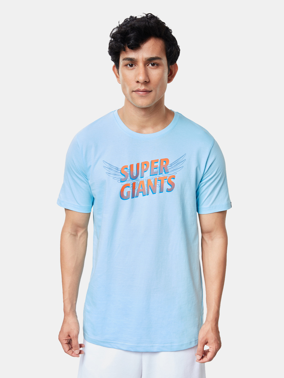 

The Souled Store Men Blue Typography Printed Cotton T-shirt