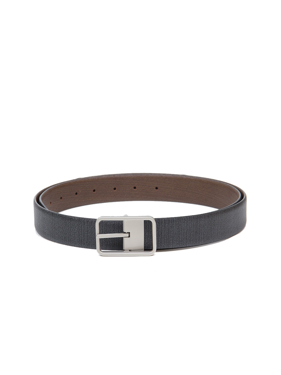 

thickskin Men Black Textured Leather Formal Belt