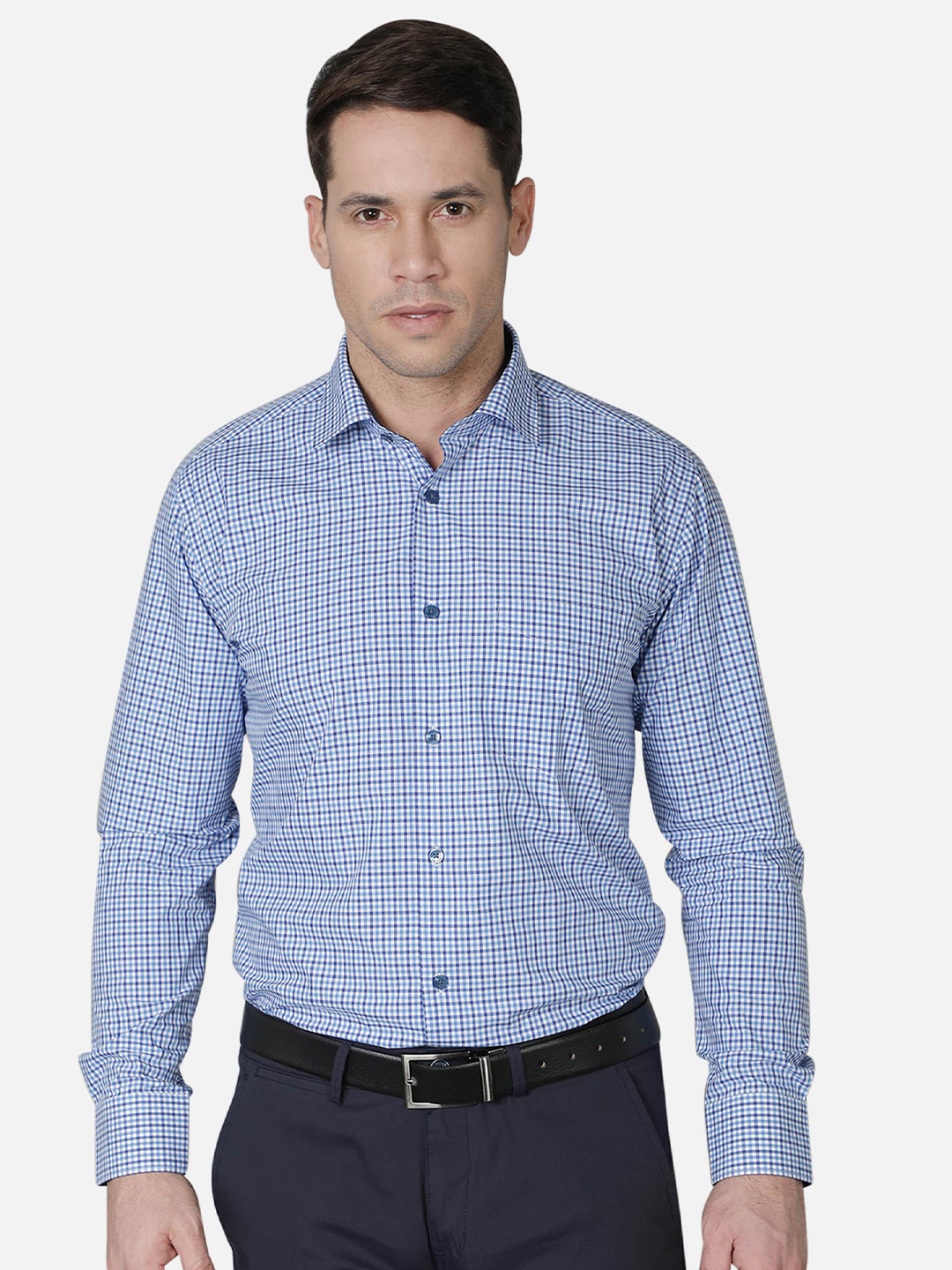 

Callino London Men Blue Checked Casual Shirt