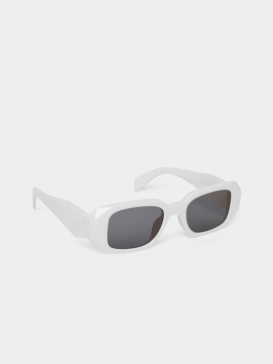 

20Dresses Women Black Lens & White Rectangle Sunglasses SG0563