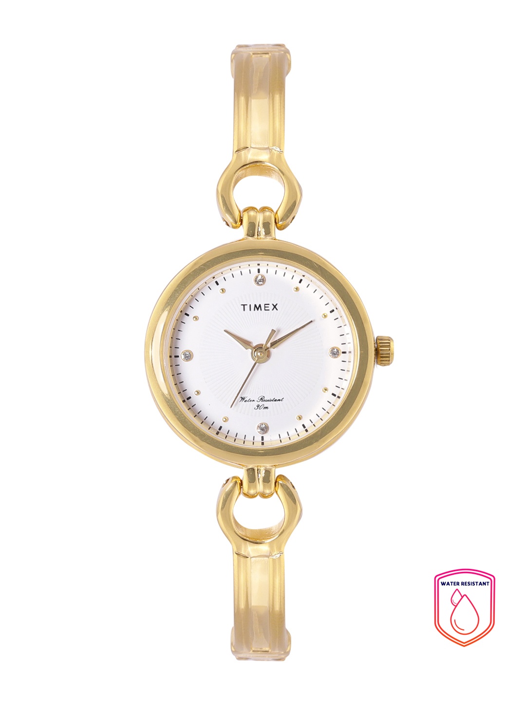 

Timex Women White Dial & Gold Toned Analogue Watch TWEL11422