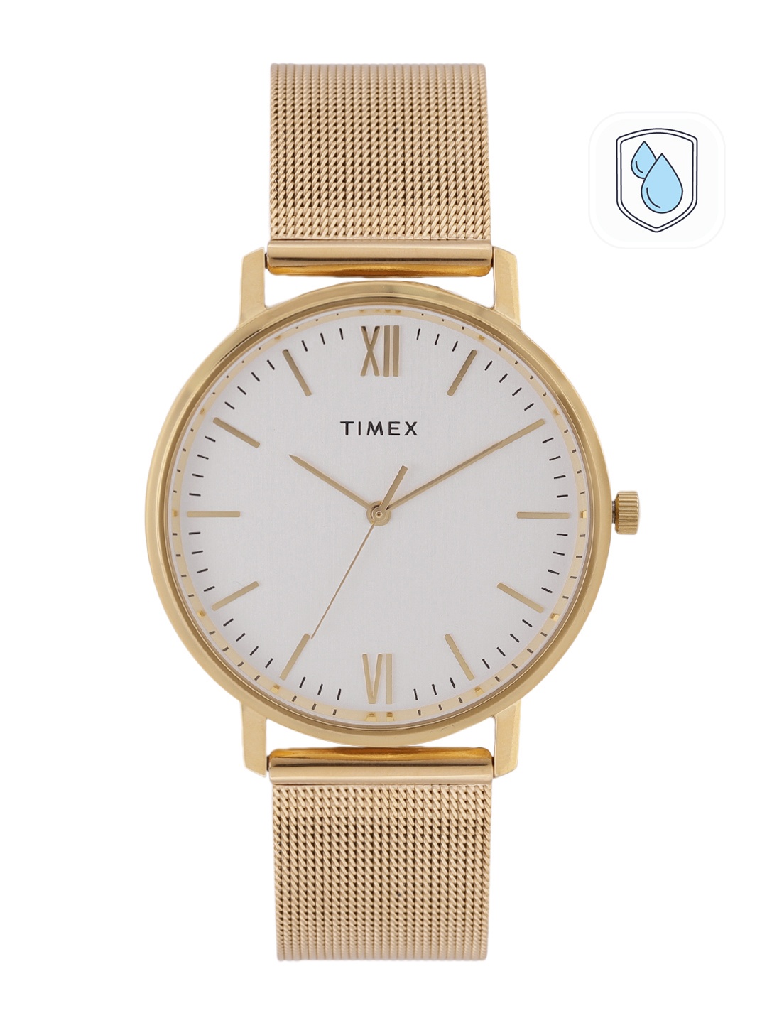 

Timex Men White Dial & Gold Toned Analogue Watch TW0TG8010