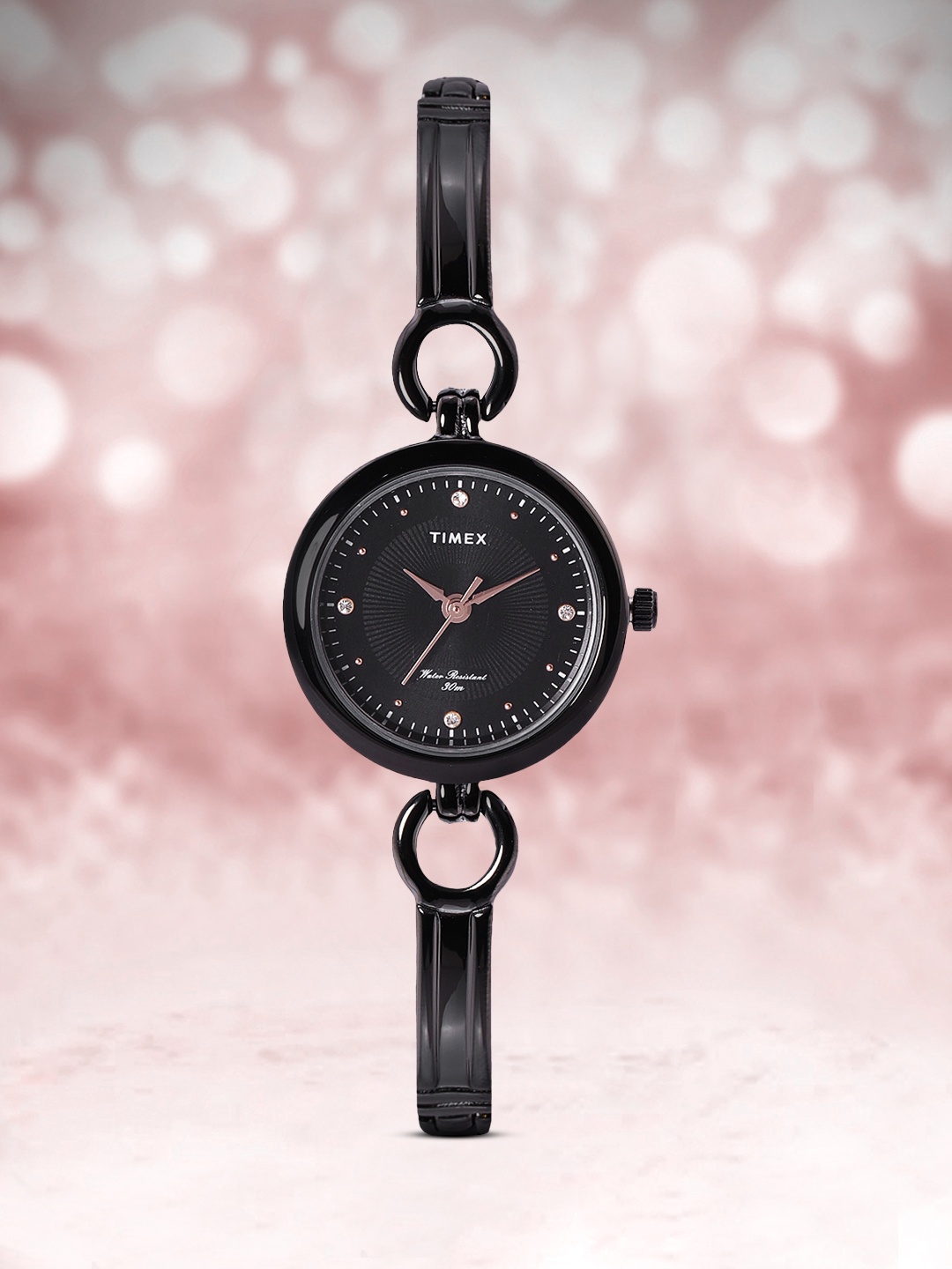 

Timex Women Black Embellished Dial Bracelet Style Analogue Watch TWEL11426