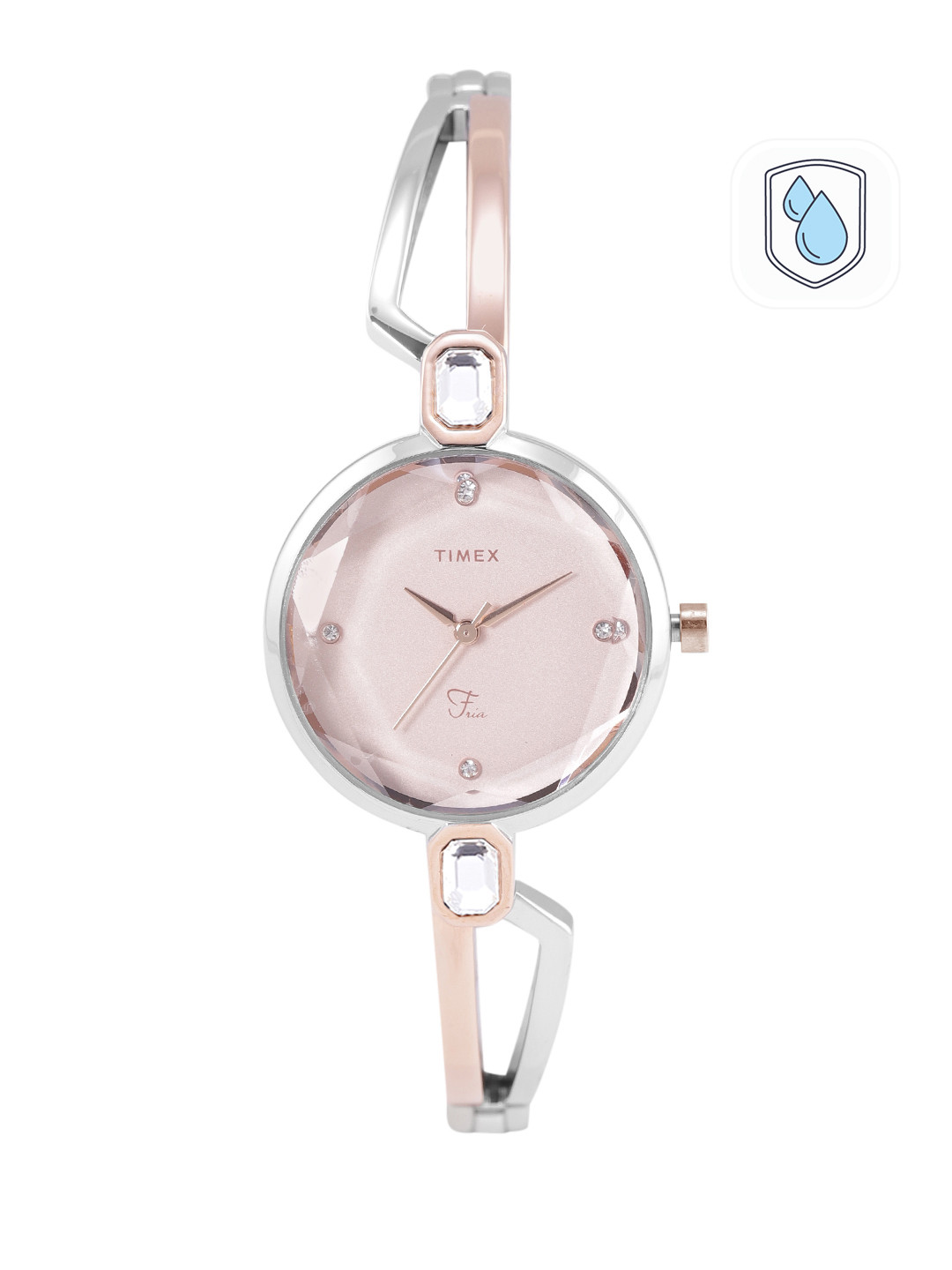 

Timex Women Rose Gold-Toned Dial & Silver-Toned Bracelet Style Analogue Watch TWEL15101