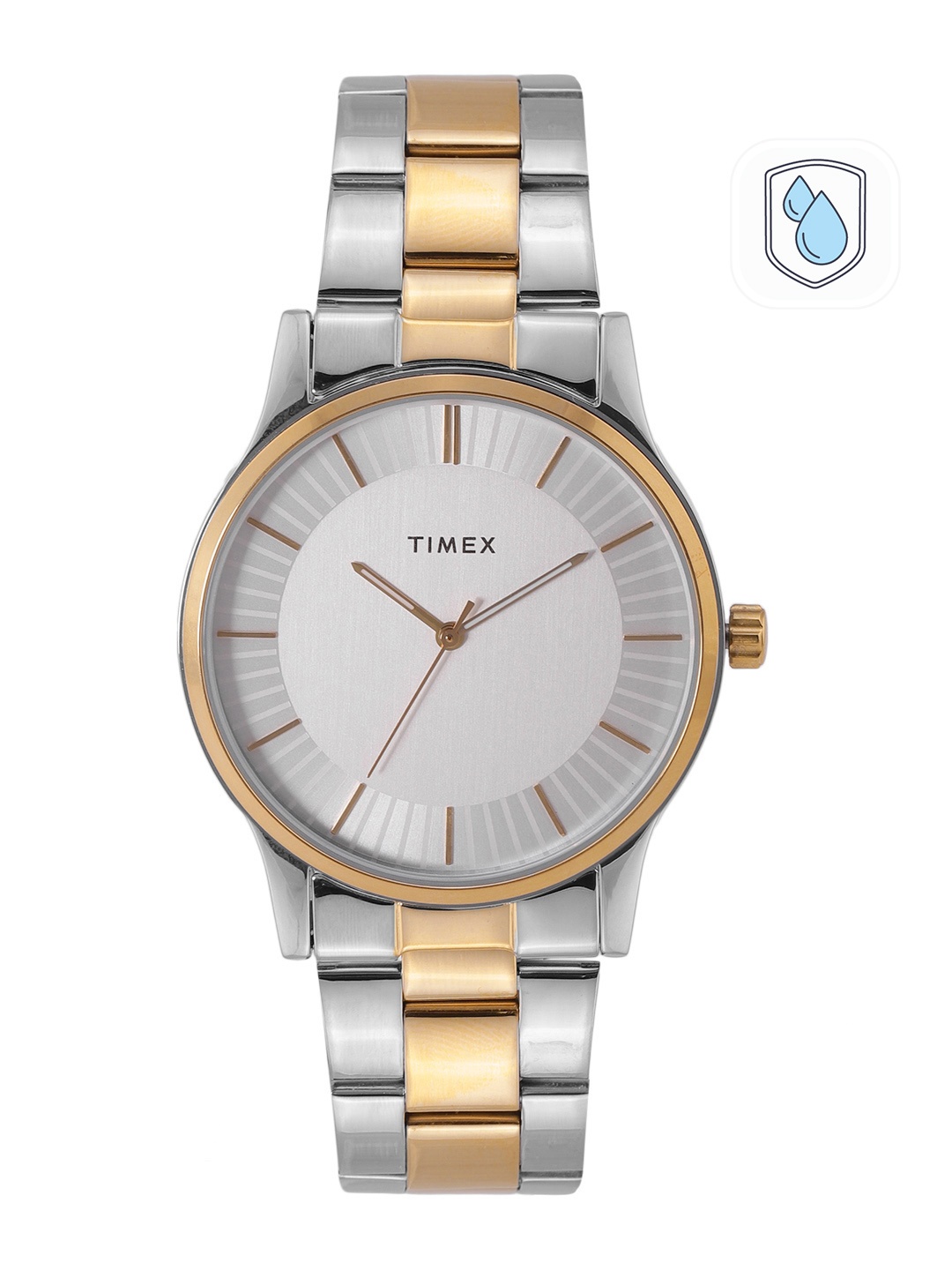 

Timex Men White Dial & Gold-Plated Stainless Analogue Watch TW0TG8302