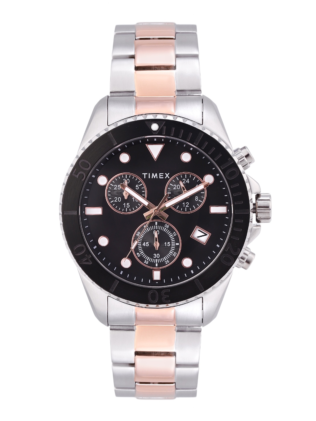 

Timex Men Stainless Steel Bracelet Style Straps Analogue Chronograph Watch TWEG20102, Black