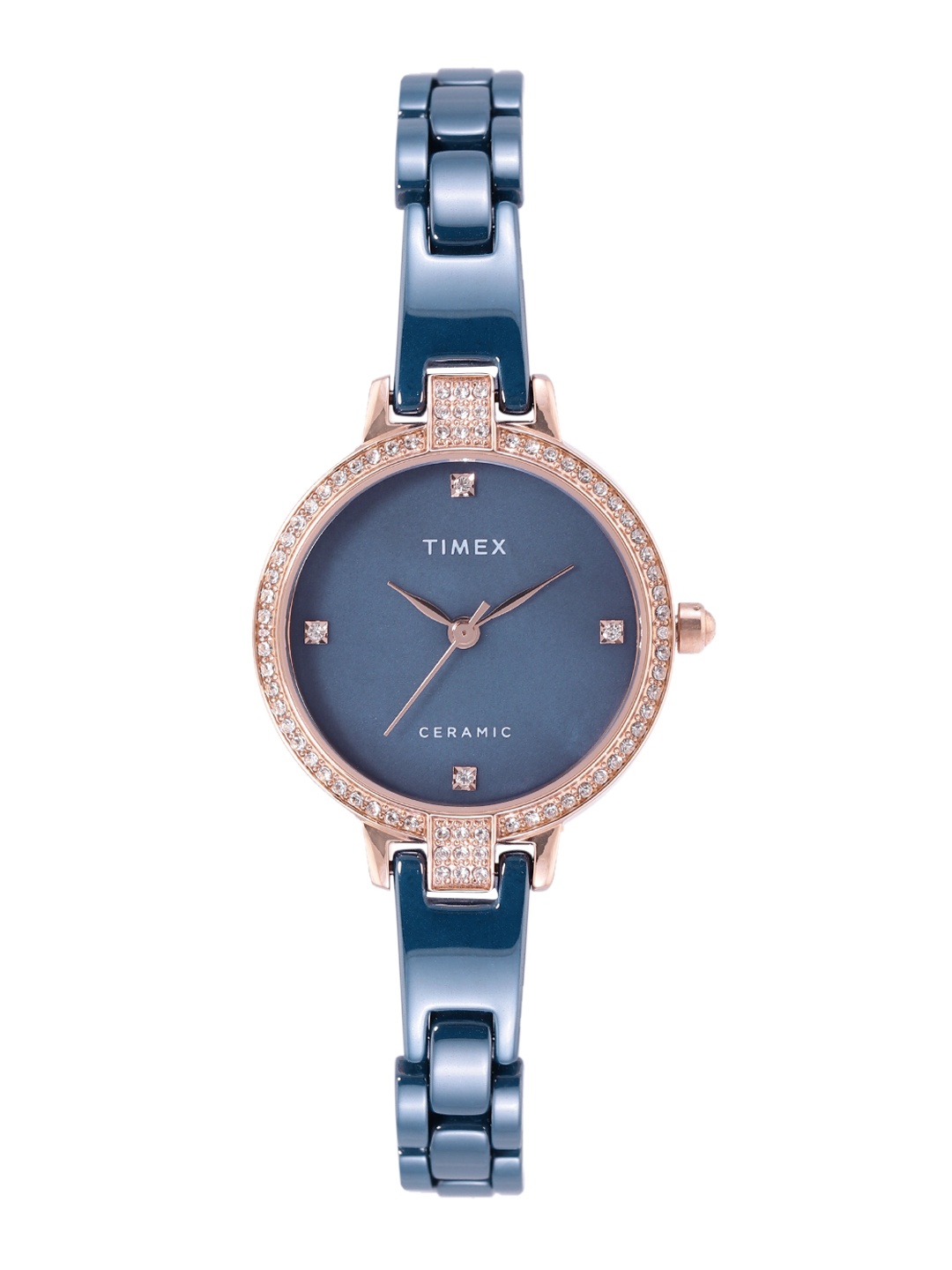 

Timex Women Blue Mother of Pearl Dial & Blue Ceramic Butterfly Style Straps Analogue Watch