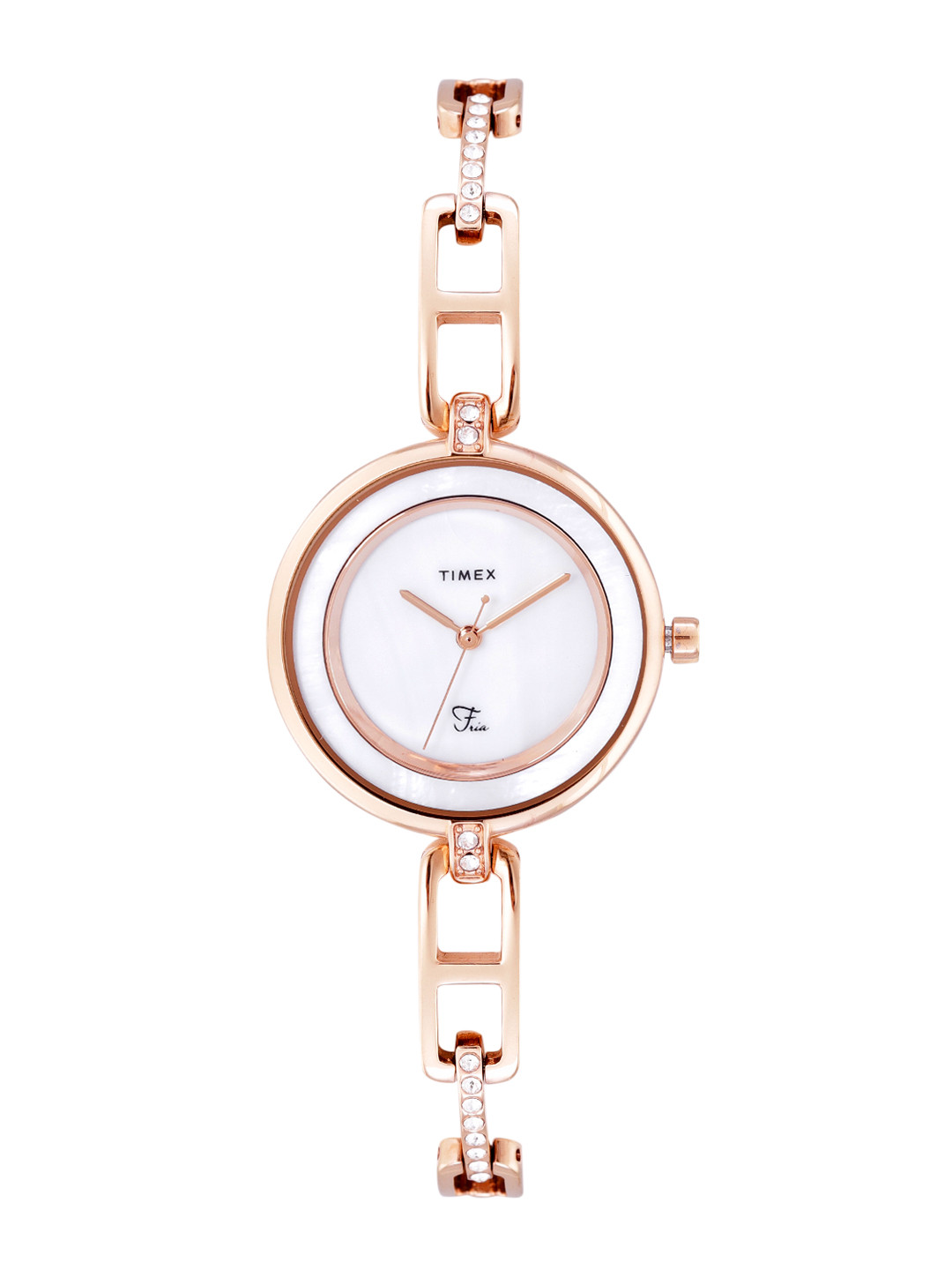 

Timex Women White Mother of Pearl Dial & Gold Toned Analogue Watch TWEL15402
