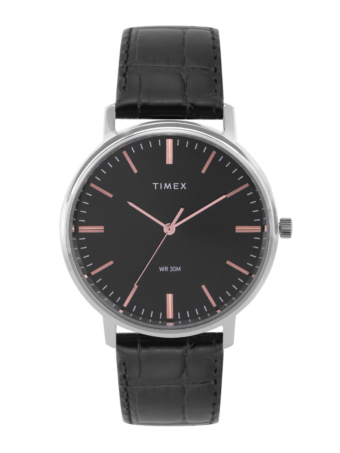 

Timex Men Black Dial & Croc Textured Leather Straps Analogue Watch TW0TG8000