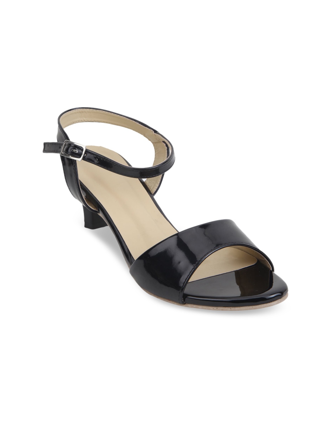 

Glitzy Galz Black Block Heels with Buckles