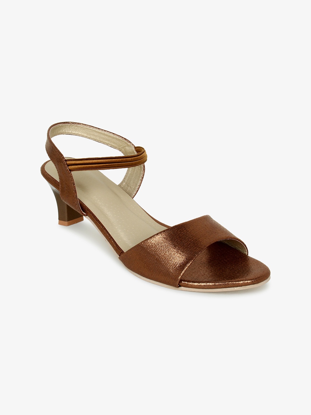 

Glitzy Galz Women Copper-Toned Textured Kitten Heels