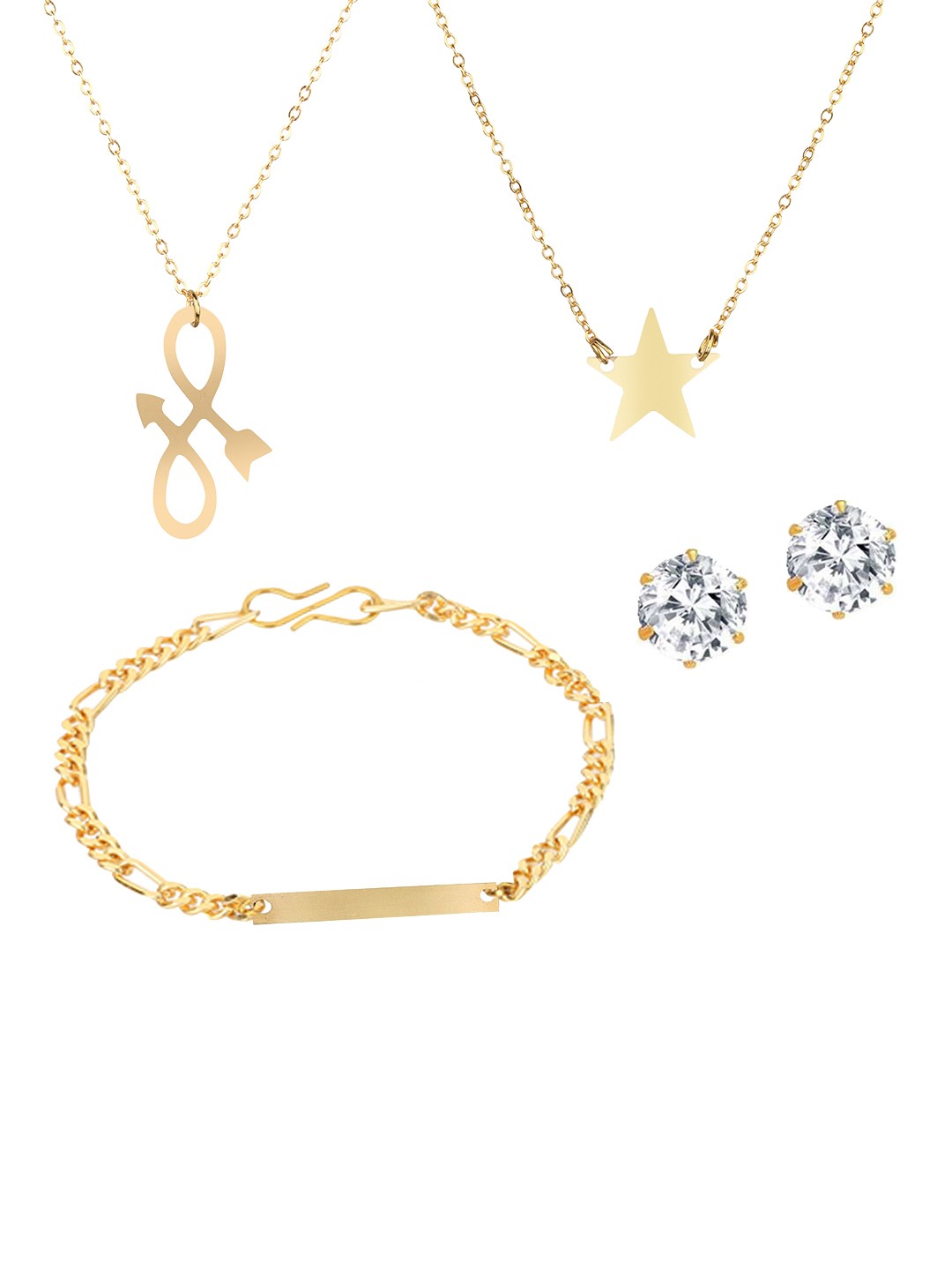 

Goldnera Women Gold Set of Brass Plated Jewellery Set