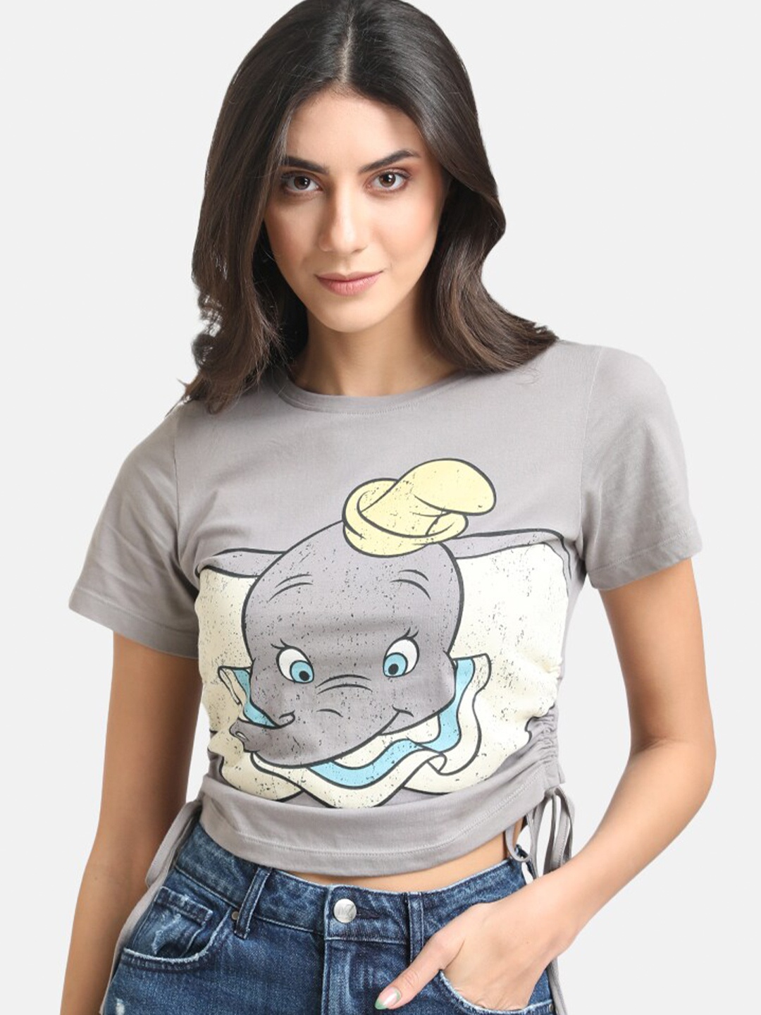 

Kazo Women Grey Printed Loose T-shirt